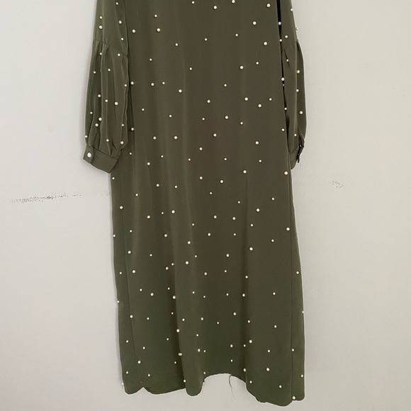 Long Green Cardigan with Pearls - Picture 3 of 3